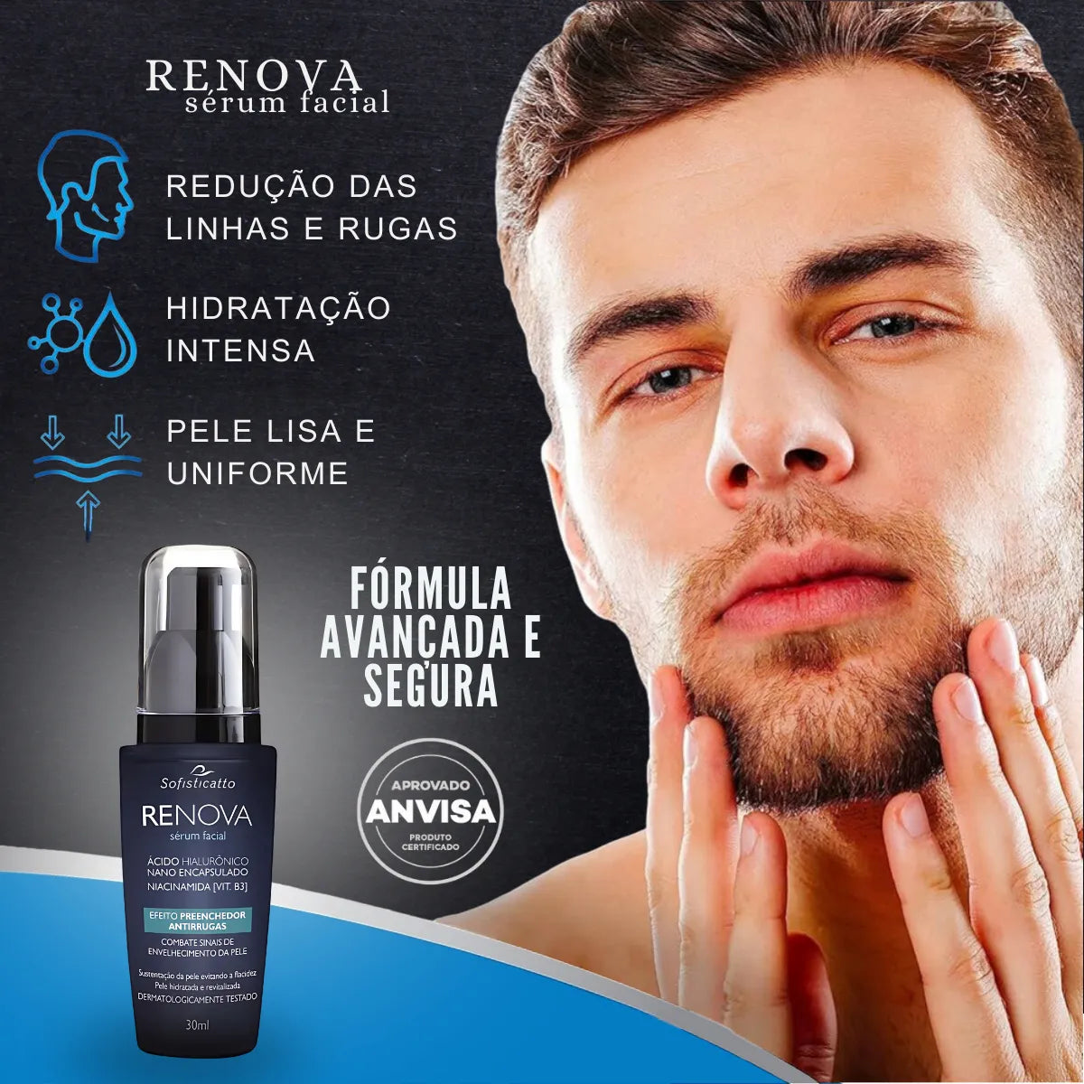 Sérum Renova Anti-Idade – Redutor de Rugas Profundas | Rejuvenescedor Facial Premium