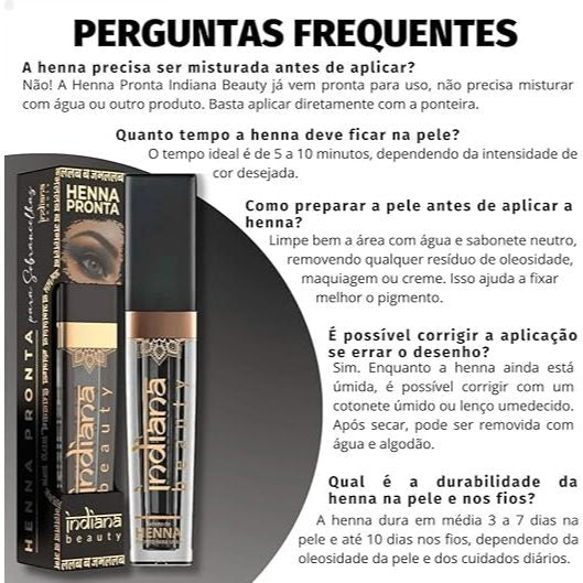 HENNA PRONTA INDIANA BEAUTY - TODAS AS CORES