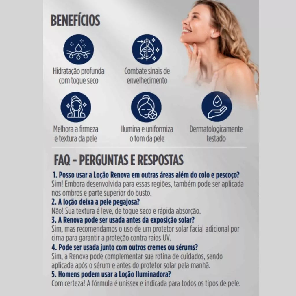 Kit Renova – Sérum Facial + Loção Colo e Pescoço | Tratamento Anti-Idade Completo