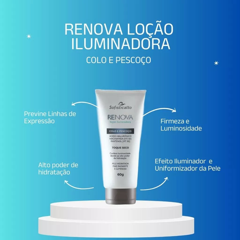 Kit Renova – Sérum Facial + Loção Colo e Pescoço | Tratamento Anti-Idade Completo