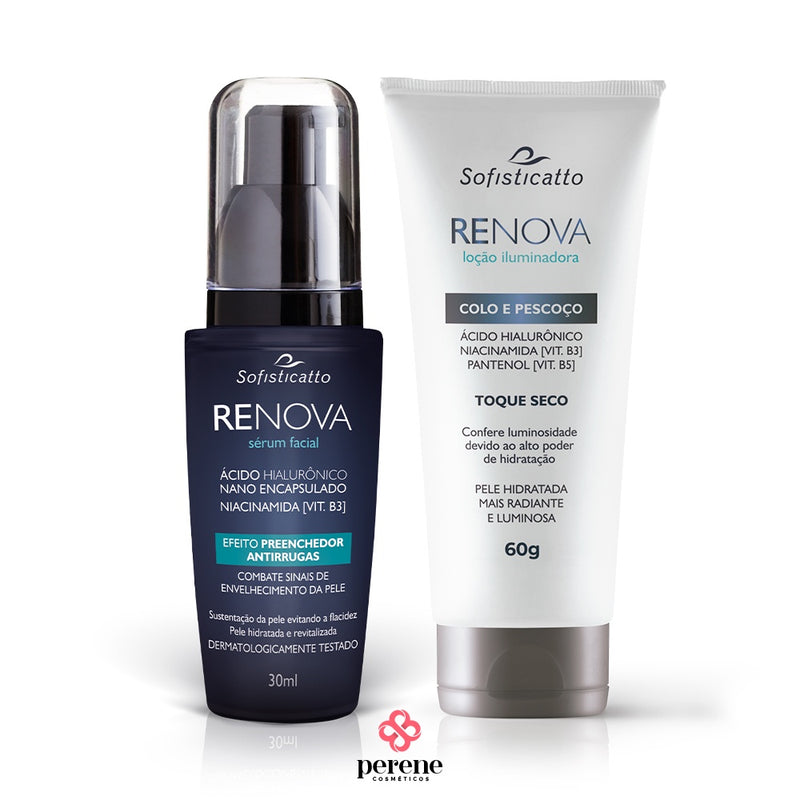 Kit Renova – Sérum Facial + Loção Colo e Pescoço | Tratamento Anti-Idade Completo